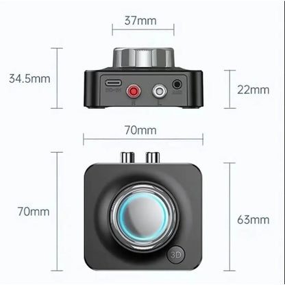 BASSHUB® RECEPTOR ESTEREO RCA, BLUETOOTH 5.0  ADAPTADOR DE MUSICA 3D