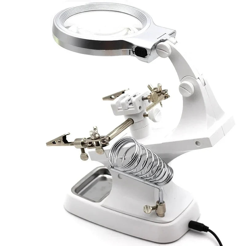 LUPSOLDER® Estación de soldadura con Lupa + 10 LED con brazos de 360°