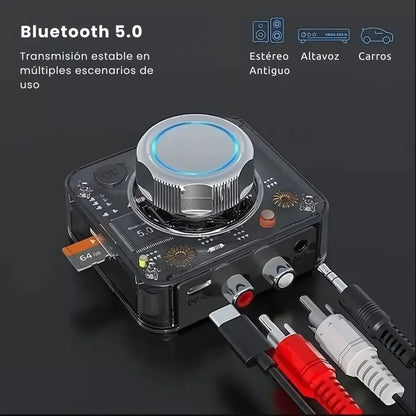 BASSHUB® RECEPTOR ESTEREO RCA, BLUETOOTH 5.0  ADAPTADOR DE MUSICA 3D