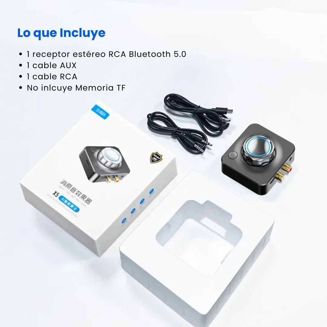 BASSHUB® RECEPTOR ESTEREO RCA, BLUETOOTH 5.0  ADAPTADOR DE MUSICA 3D