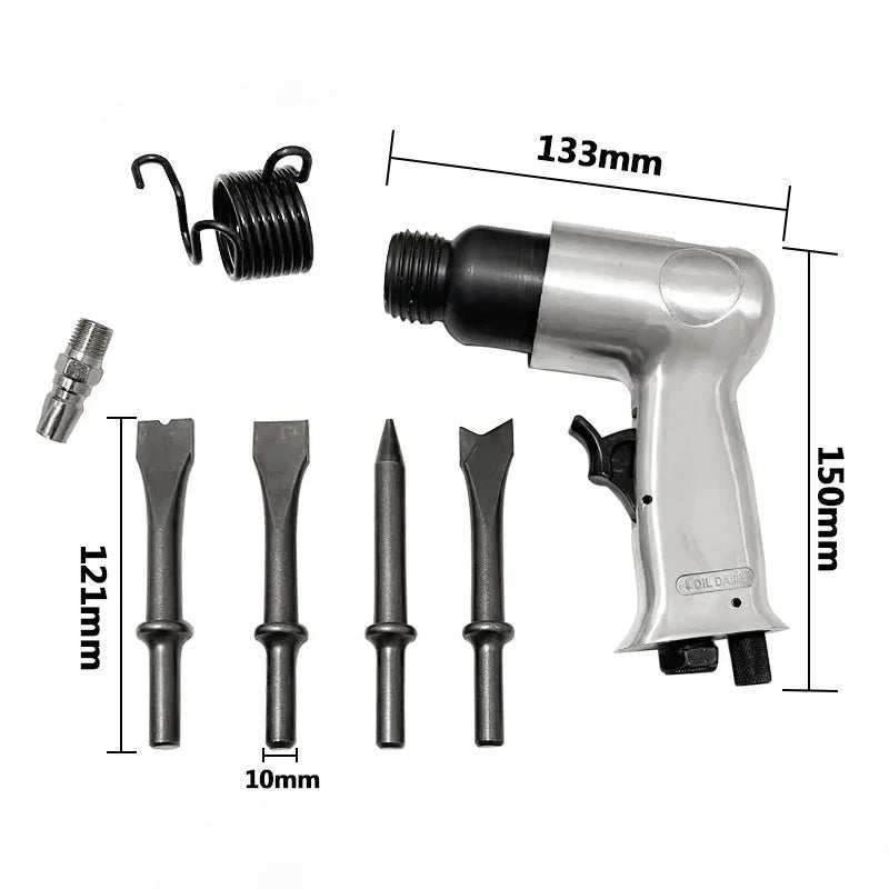 ImpactPro® Martillo neumático de tipo recto con mango Industrial de 1/4" cabezal removedor de óxido, herramienta neumática de cincel