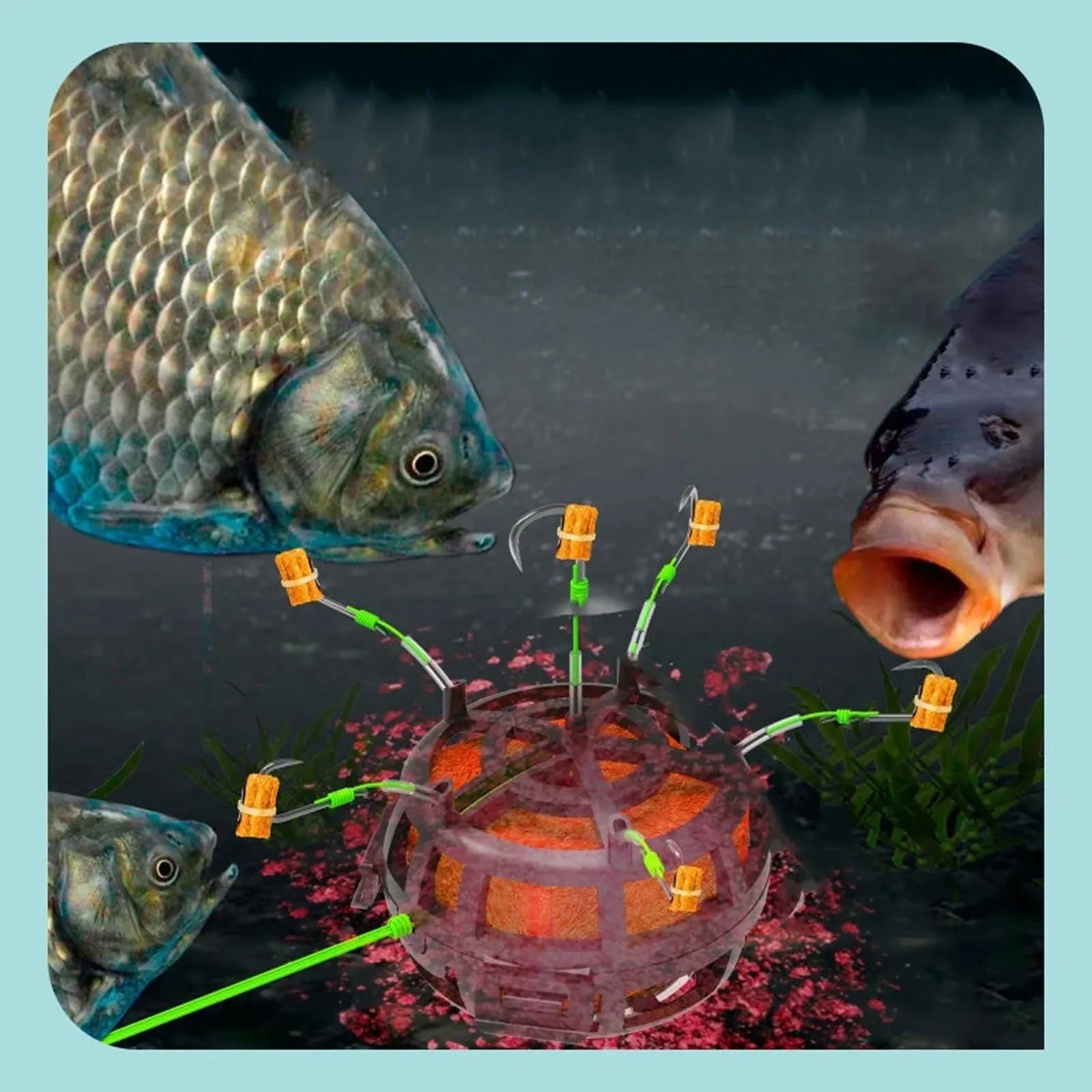 PESCAMAX® ANZUELO REVERSO DE 6 PUNTAS TIPO JAULA